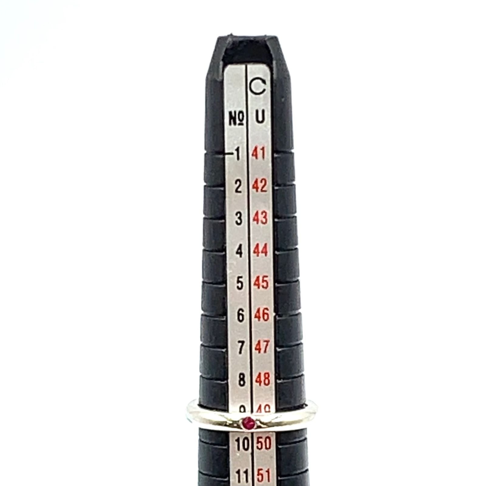 Tiffany & Co Stacking Band Ruby Silver Red Ring — view 9