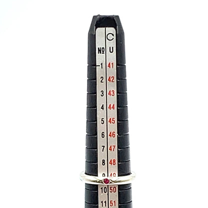 Tiffany & Co Stacking Band Ruby Silver Red Ring — view 9