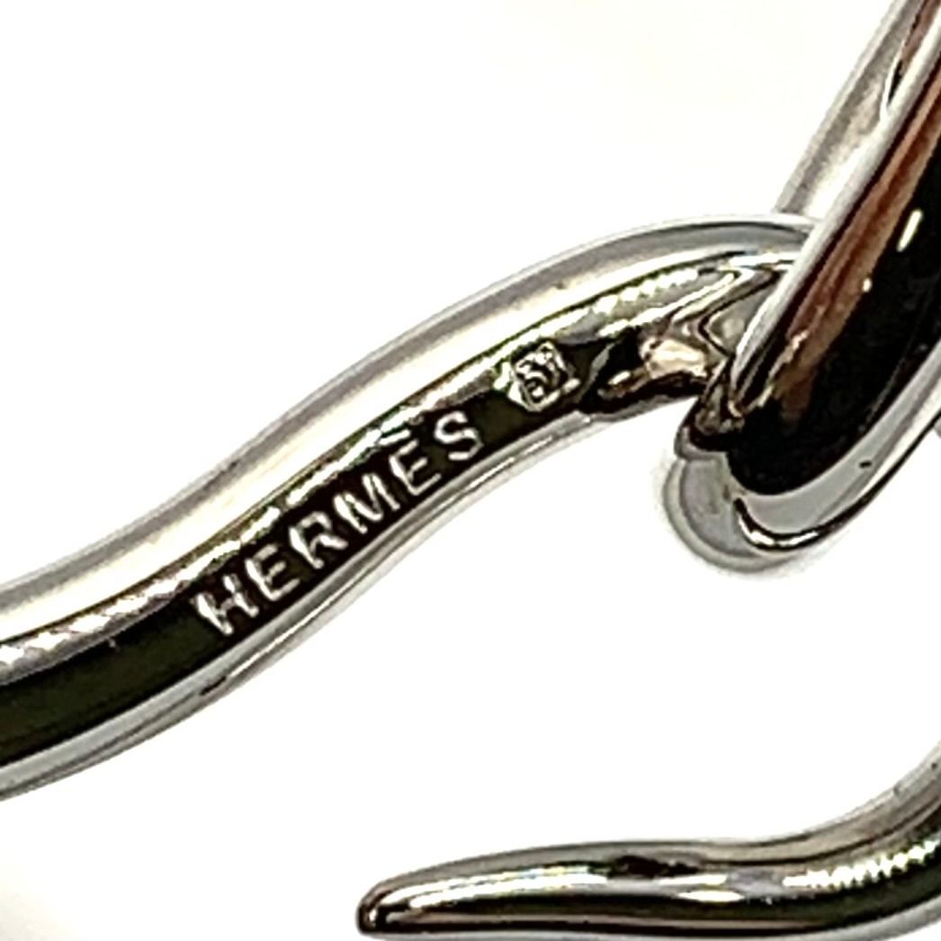 Hermes Jumbo Leather Metal Silver Light Brown Bracelet — view 4