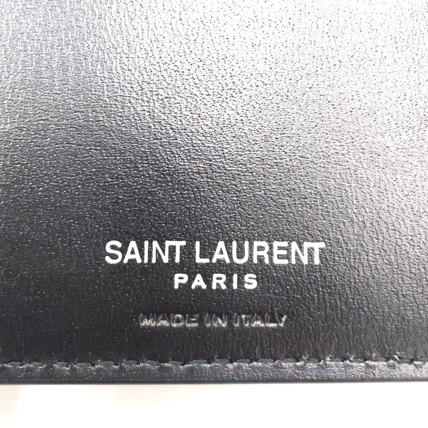 Saint Laurent Paris Tiny Cassandra Leather Black Bifold Wallet Silver — view 4