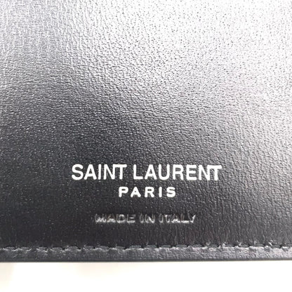 Saint Laurent Paris Tiny Cassandra Leather Black Bifold Wallet Silver — view 4