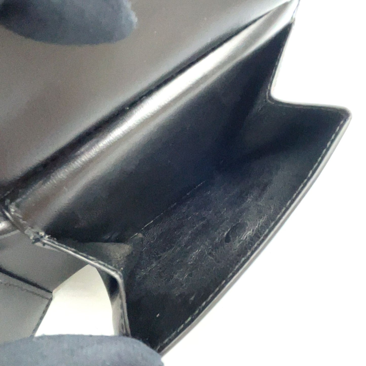 Saint Laurent Paris Tiny Cassandra Leather Black Bifold Wallet Silver — view 7