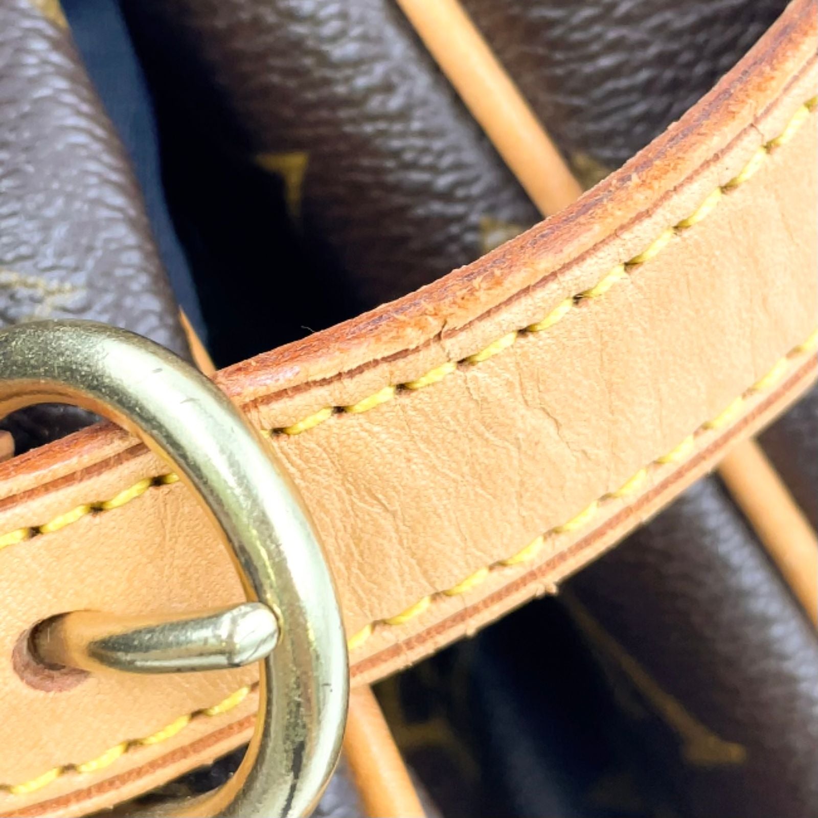 Louis Vuitton Batignolles Oriental Monogram Leather Brown Tote Gold — view 9