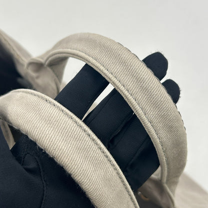 Prada Canapa Denim Canvas Light Gray Tote Silver — view 9