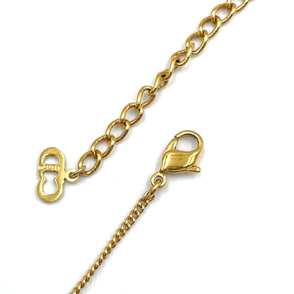 Dior Logo Rhinestone Color Stone Clear Gold Necklace — view 7