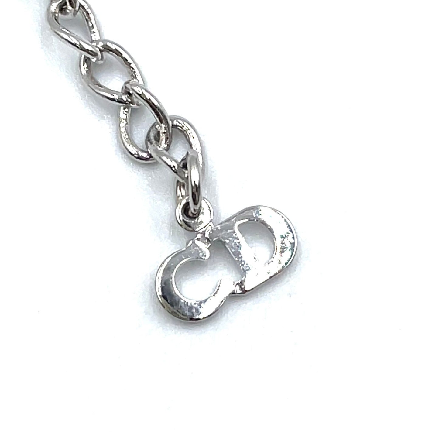 Dior Cat & D Metal Color Beads Silver Turquoise Blue Bracelet — view 7