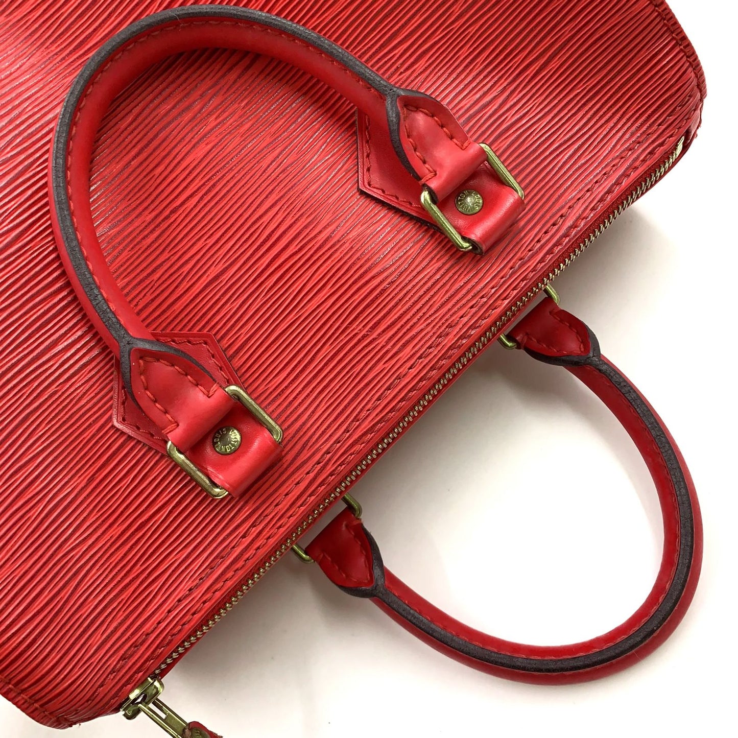 Louis Vuitton Speedy 25 Epi Castilian Red Leather Handbag Gold — view 6