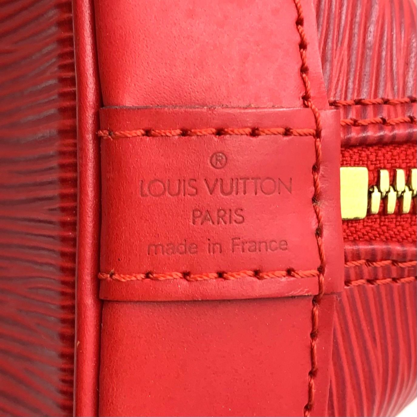 Louis Vuitton Alma Epi Castilian Red Leather Handbag Gold — view 4