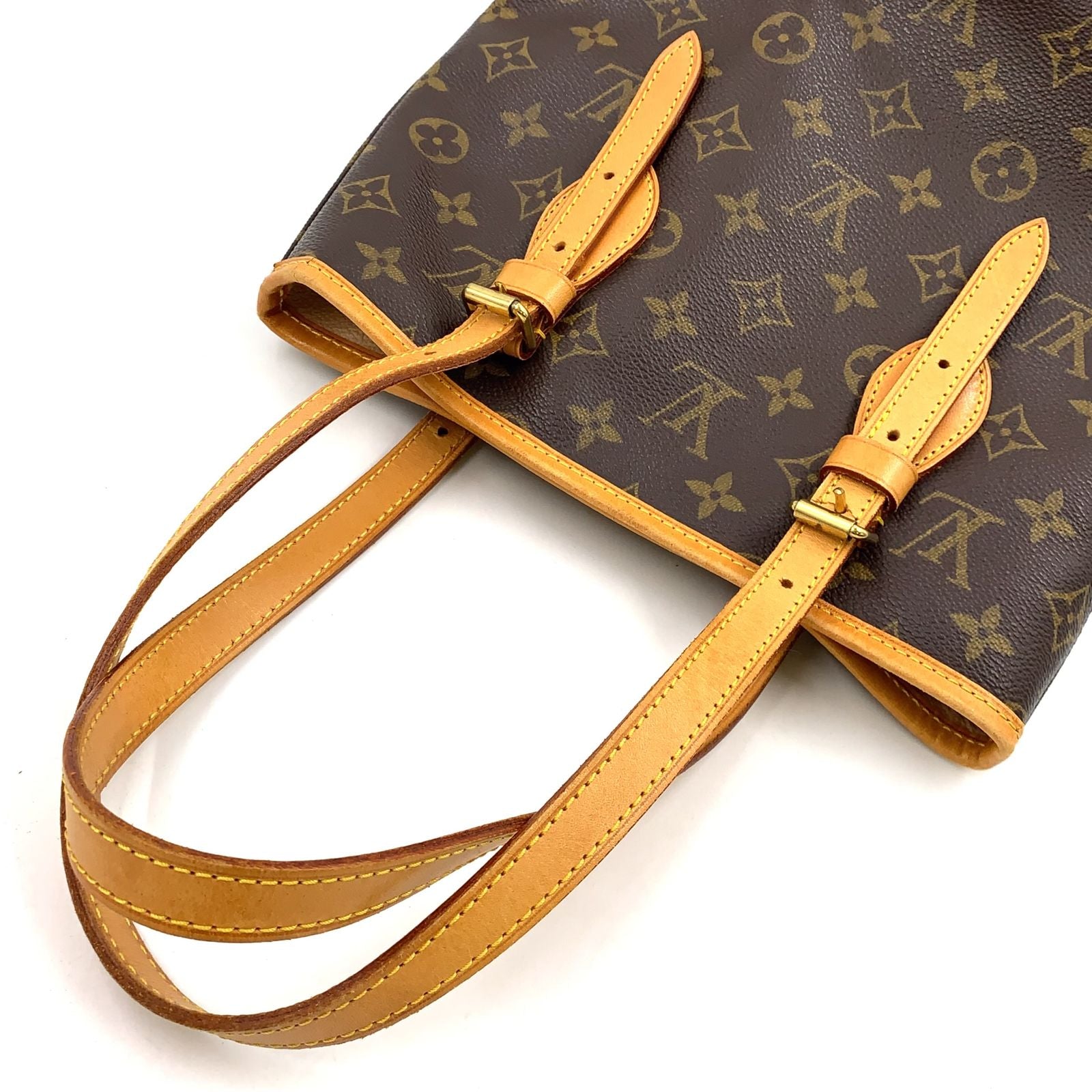 Louis Vuitton Bucket PM Monogram Leather Brown Shoulder Bag Gold — view 7
