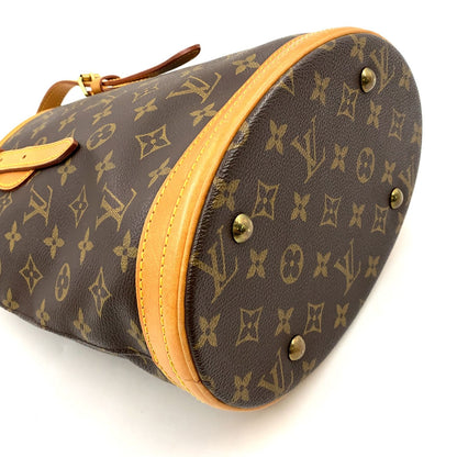 Louis Vuitton Bucket PM Monogram Leather Brown Shoulder Bag Gold — view 9