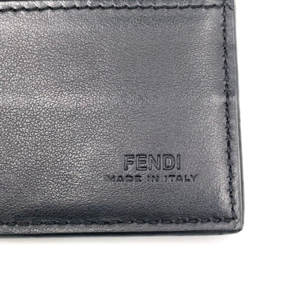 Fendi Zucca Pattern Continental Leather Brown Black Wallet Silver — view 4