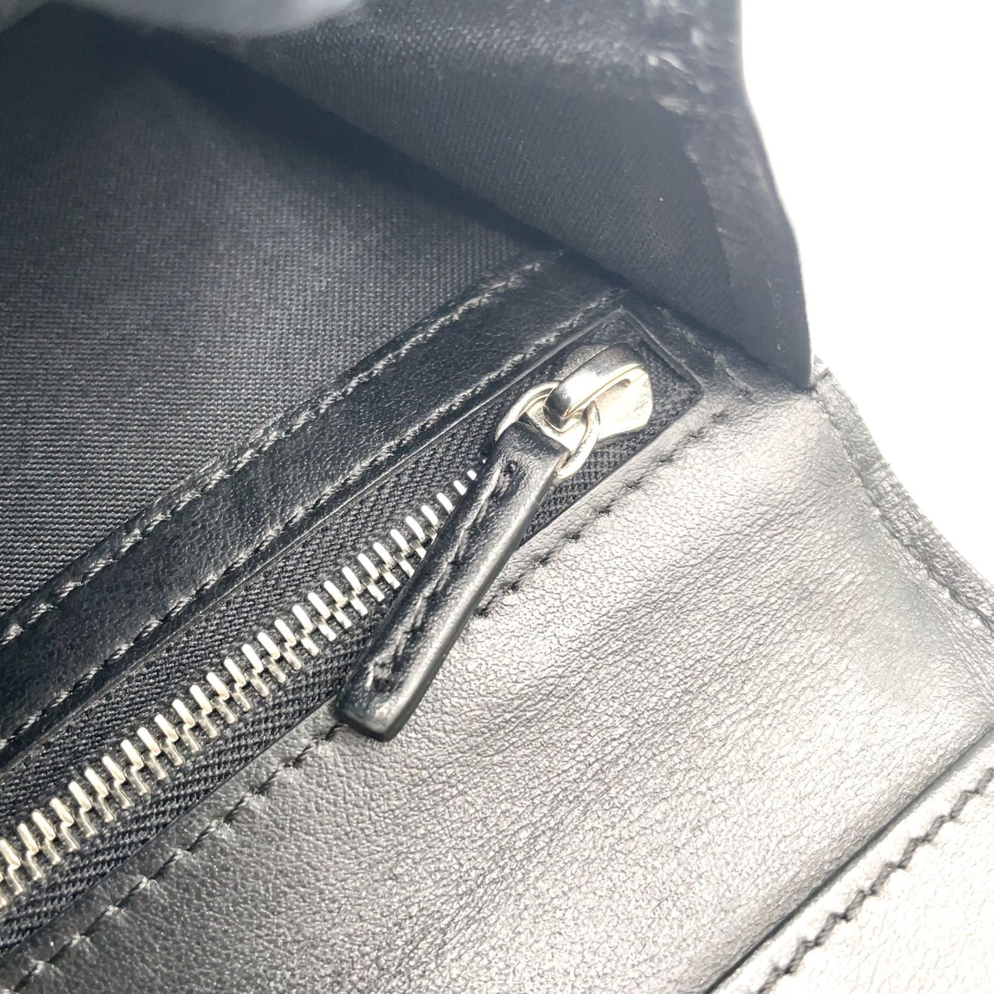 Fendi Zucca Pattern Continental Leather Brown Black Wallet Silver — view 7