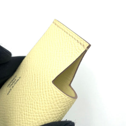 Hermes Pocket Leather Light Yellow Card Case — view 6