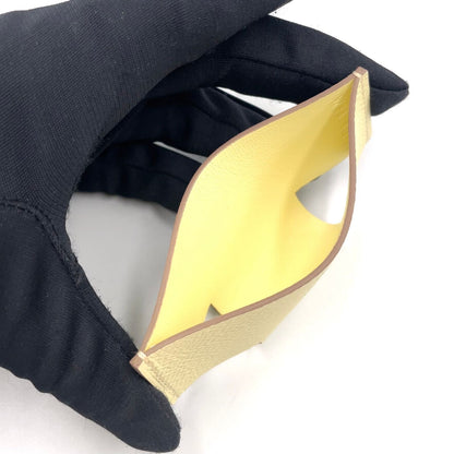 Hermes Pocket Leather Light Yellow Card Case — view 5