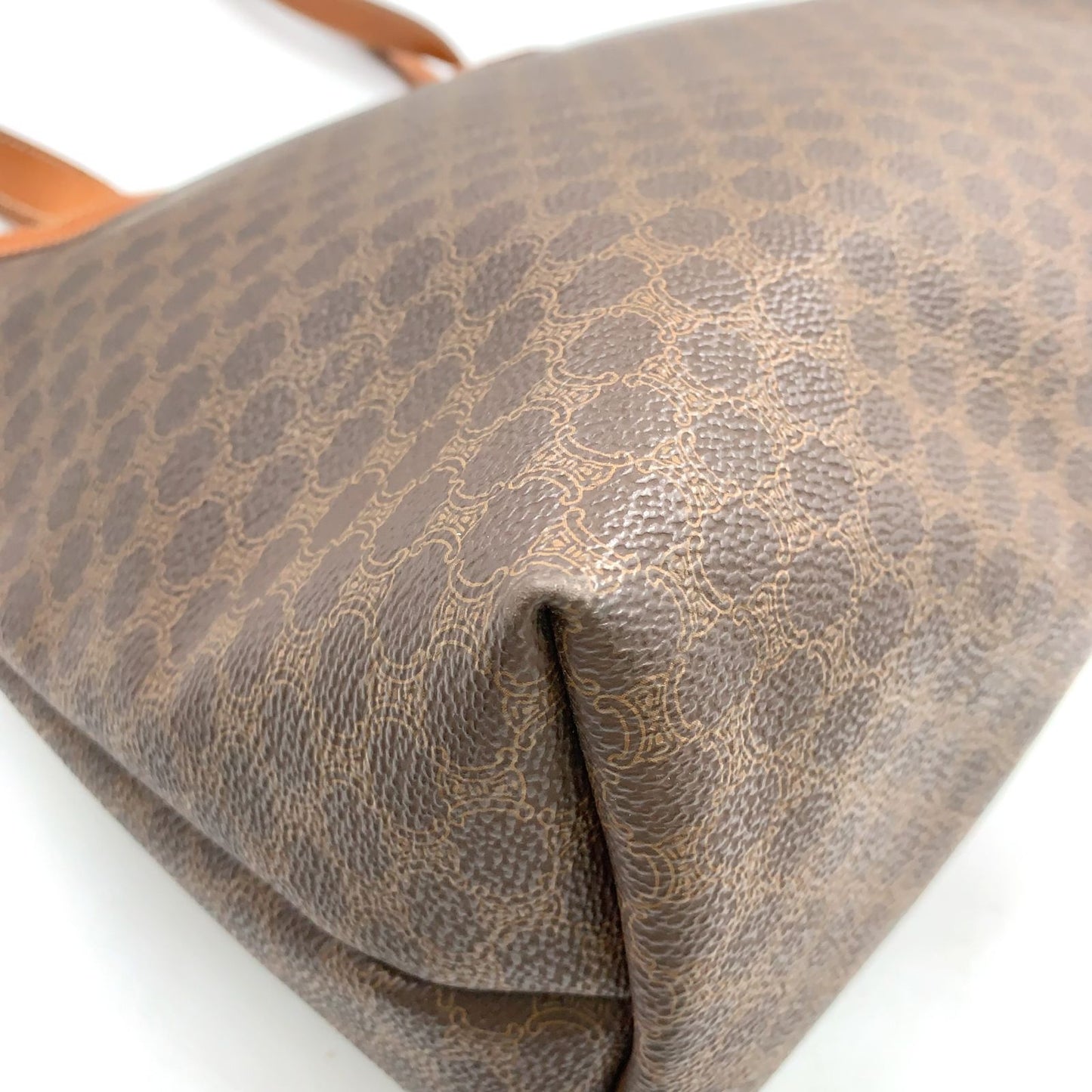 Celine Macadam Pattern Leather Brown Light Tote Gold — view 7