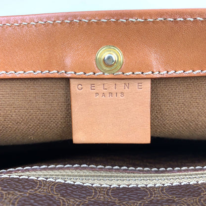 Celine Macadam Pattern Leather Brown Light Tote Gold — view 4