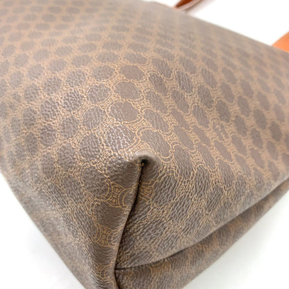 Celine Macadam Pattern Leather Brown Light Tote Gold — view 6