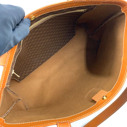Celine Macadam Pattern Leather Brown Light Tote Gold — view 3