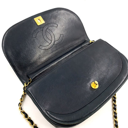 Chanel Half Moon Unknown Lambskin Black Shoulder Bag Gold — view 9