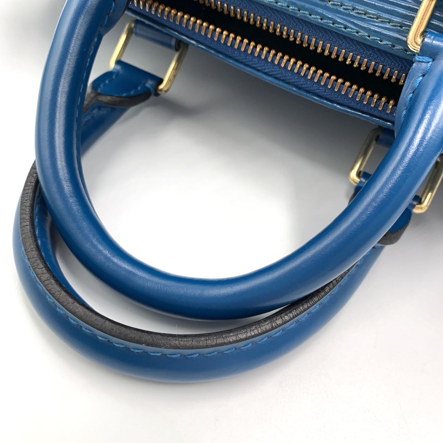 Louis Vuitton Speedy 25 Epi Toledo Blue Leather Handbag Gold — view 7