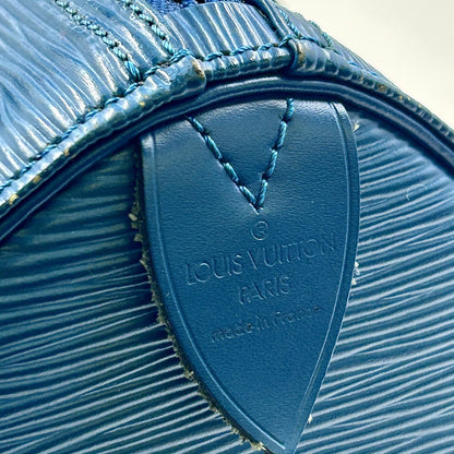 Louis Vuitton Speedy 25 Epi Toledo Blue Leather Handbag Gold — view 4