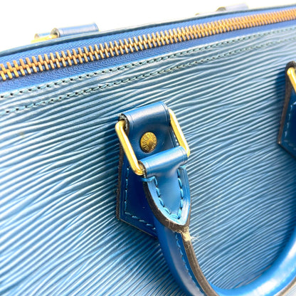 Louis Vuitton Speedy 25 Epi Toledo Blue Leather Handbag Gold — view 8