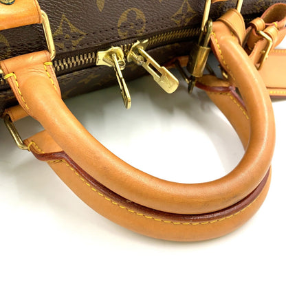 Louis Vuitton Keepall 50 Monogram Leather Brown Light Boston Bag Gold — view 5