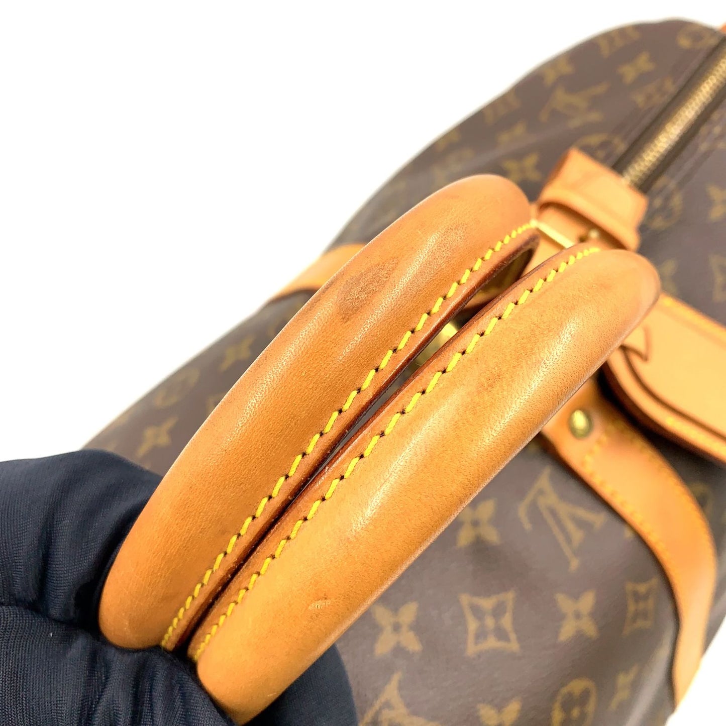 Louis Vuitton Keepall 50 Monogram Leather Brown Light Boston Bag Gold — view 6