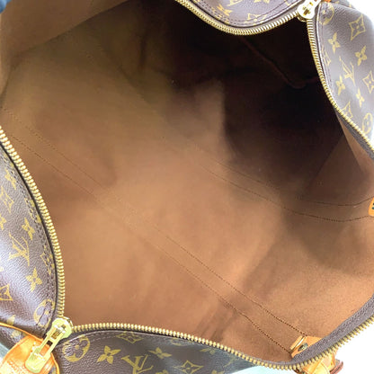 Louis Vuitton Keepall 50 Monogram Leather Brown Light Boston Bag Gold — view 3