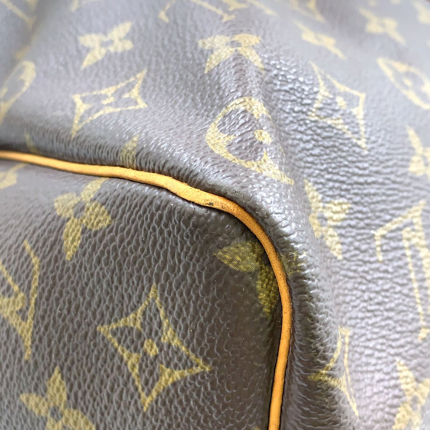 Louis Vuitton Keepall 50 Monogram Leather Brown Light Boston Bag Gold — view 9