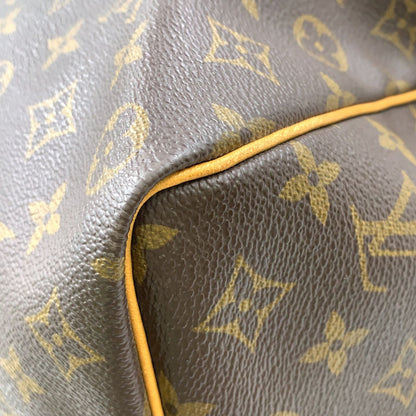 Louis Vuitton Keepall 50 Monogram Leather Brown Light Boston Bag Gold — view 7