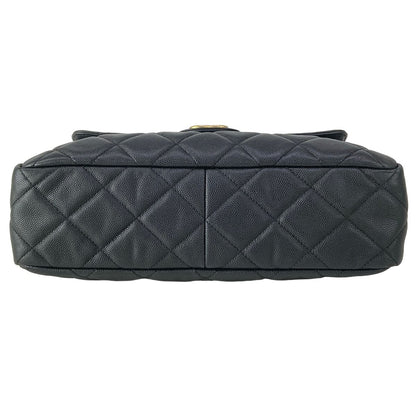 Chanel Shoulder Bag Quilted Hobo Black Metal Chain Gold — view 5