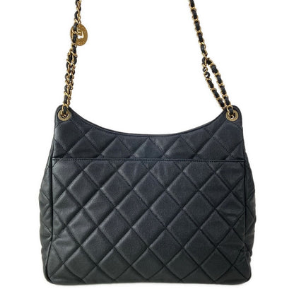 Chanel Shoulder Bag Quilted Hobo Black Metal Chain Gold — view 3