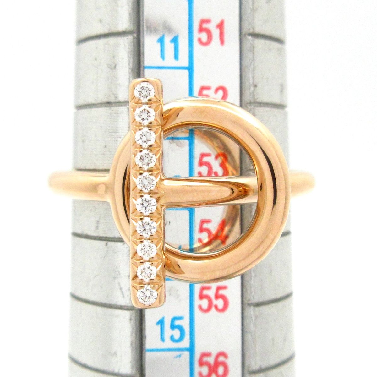 Hermes Ring 53 Echappee PM 18k Pink Gold Diamond — view 6