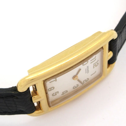Hermes Watch Nantucket 18k Yellow Gold Leather z White — view 9