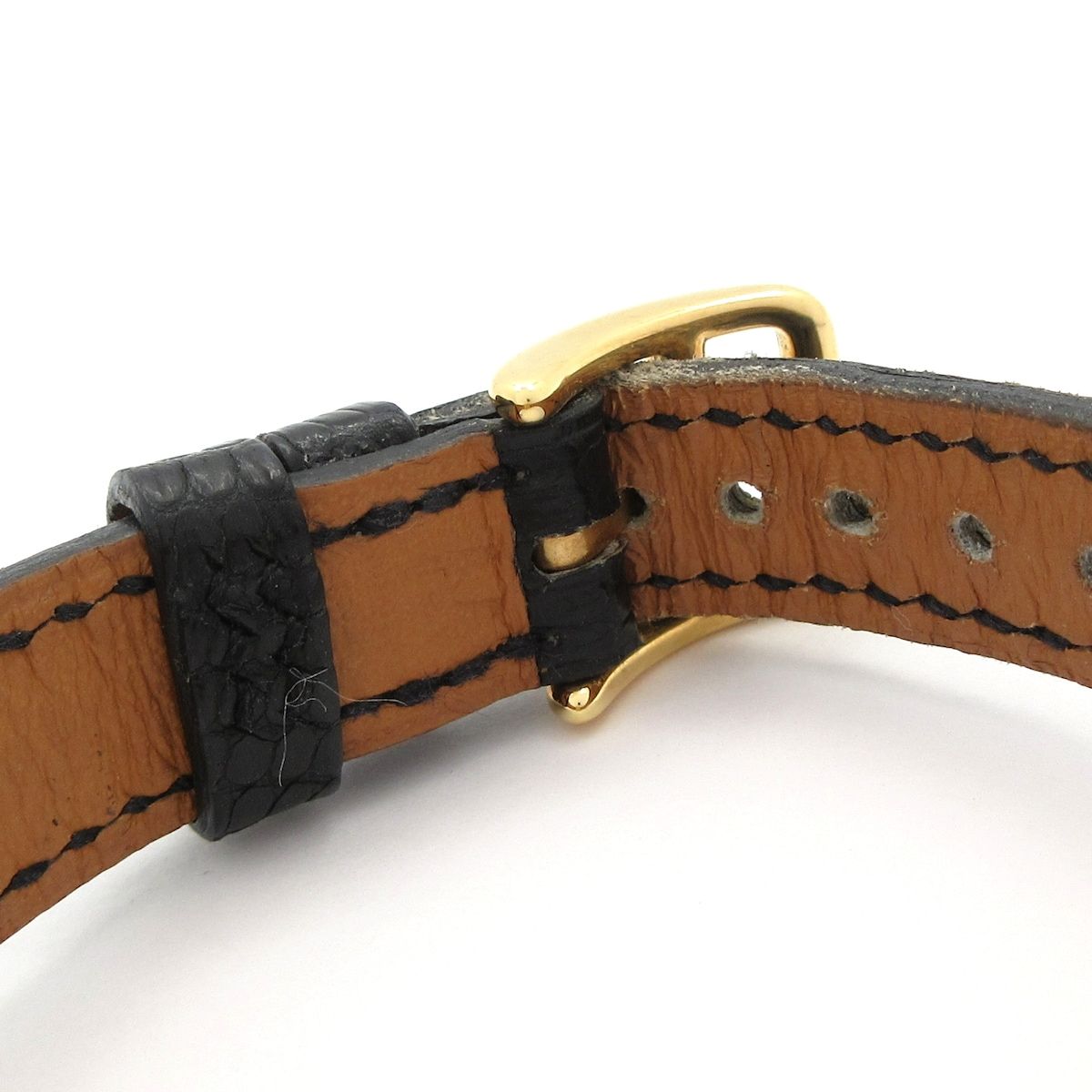Hermes Watch Nantucket 18k Yellow Gold Leather z White — view 4