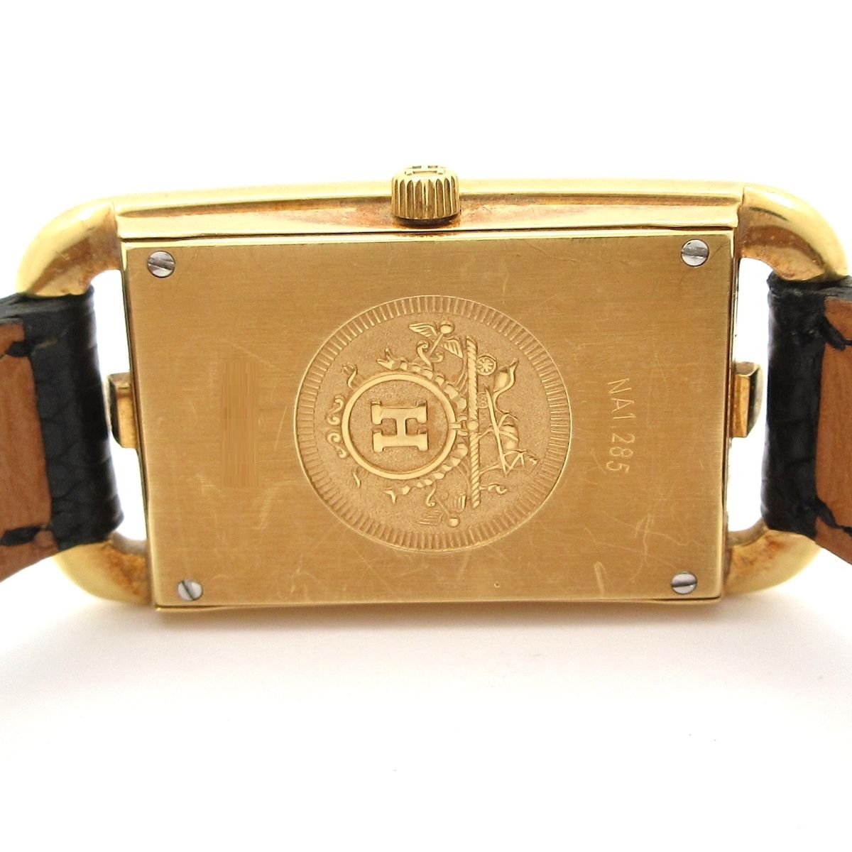 Hermes Watch Nantucket 18k Yellow Gold Leather z White — view 3