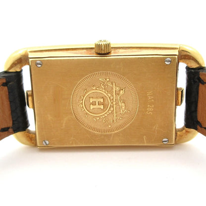 Hermes Watch Nantucket 18k Yellow Gold Leather z White — view 3