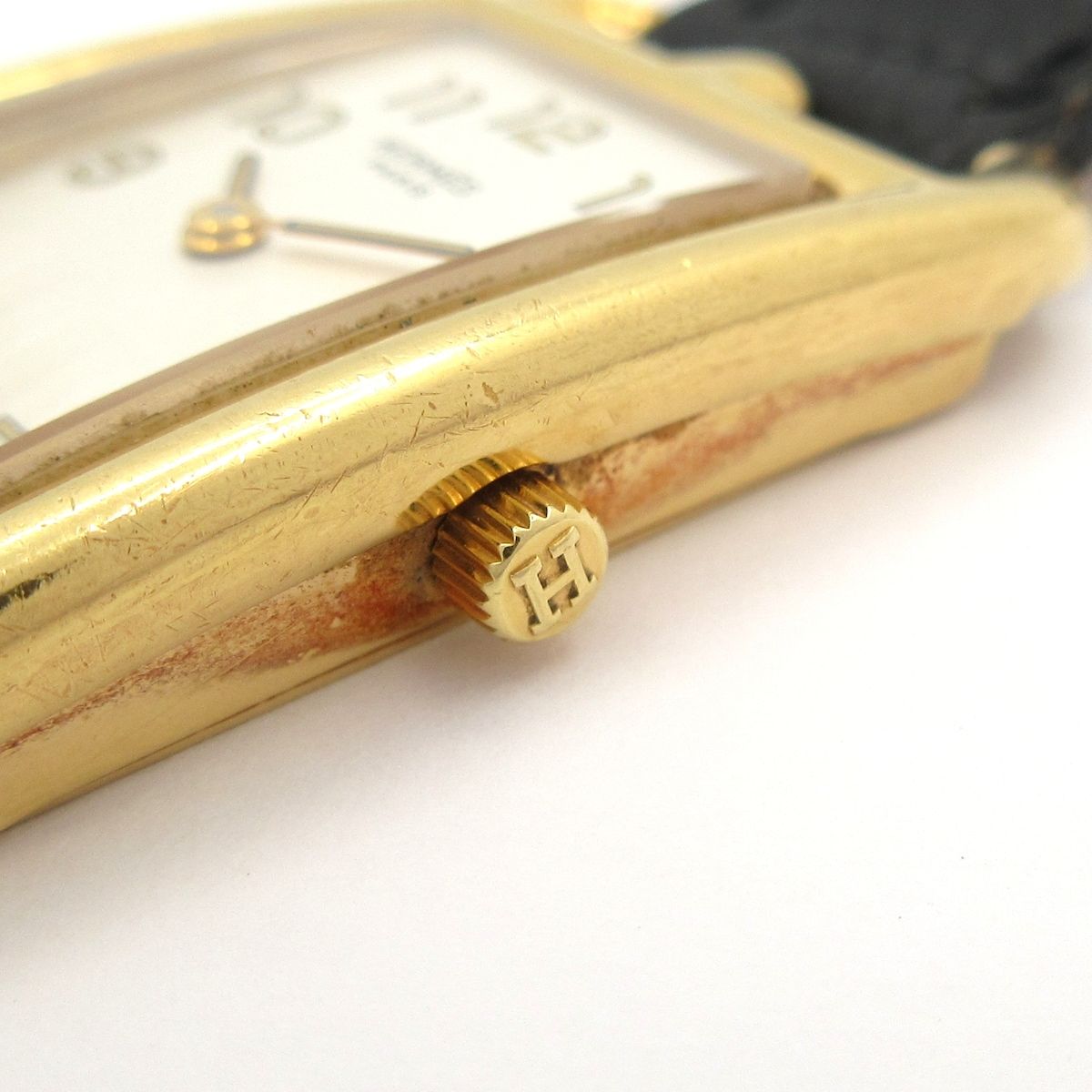Hermes Watch Nantucket 18k Yellow Gold Leather z White — view 8