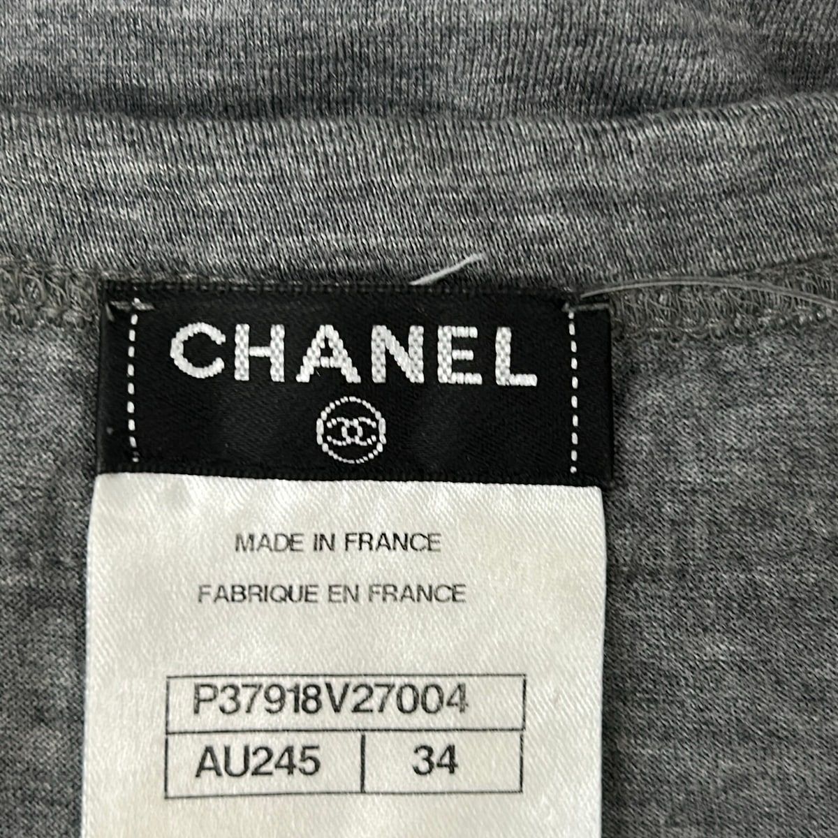 Chanel Sleeveless Top 34 Tweed Trim Tank Top Gray Multi Fringe — view 3