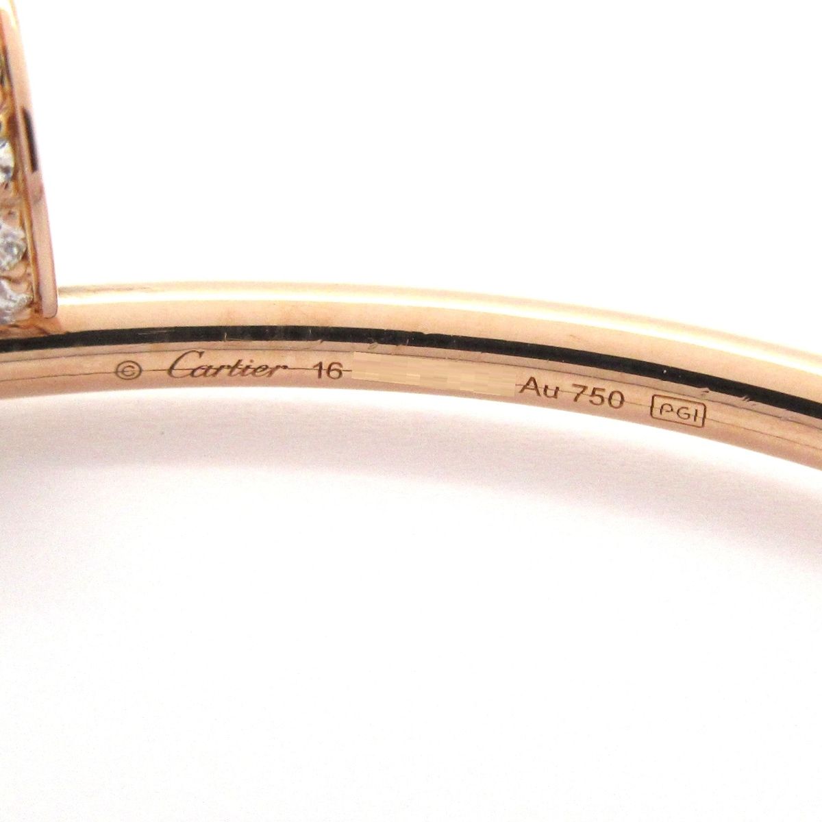 Cartier Bangle Juste un Clou SM 18k Pink Gold Diamond Total 0.18 Carat Bracelet — view 4