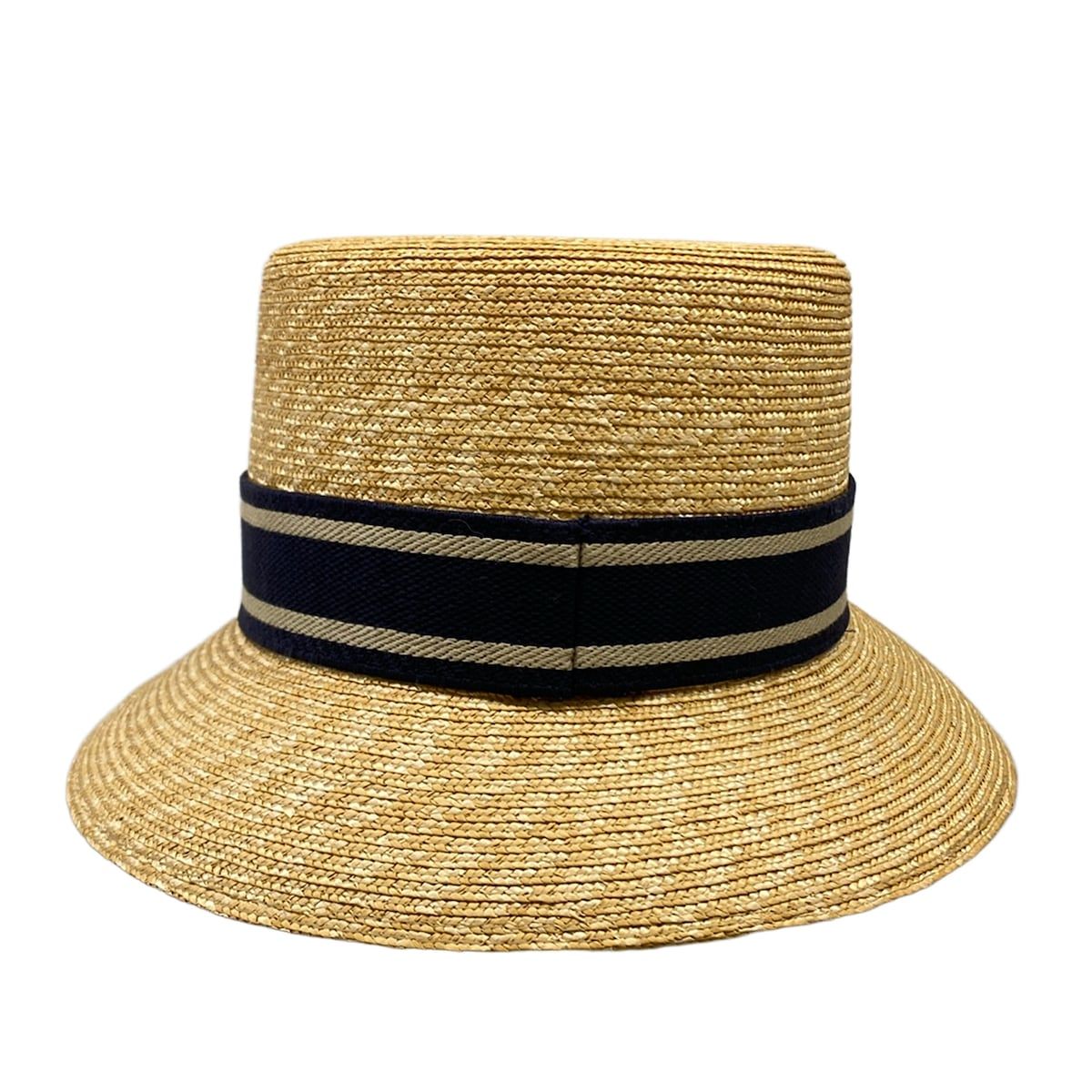 Dior Hat 58 Beige Blue Gray Straw Hat Cotton — view 3
