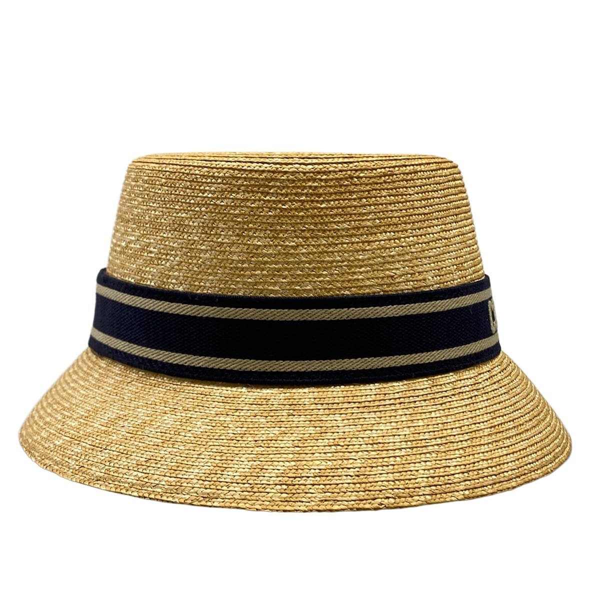 Dior Hat 58 Beige Blue Gray Straw Hat Cotton — view 2