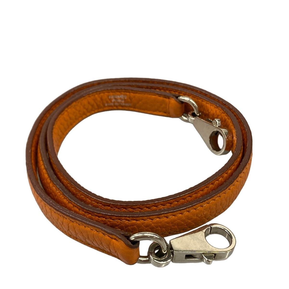 Hermes Shoulder Strap Orange Kelly Bolide Silver