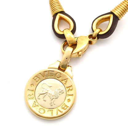 Bvlgari Choker Horoscope Leather 18k Yellow Gold 18k White Brown Constellation