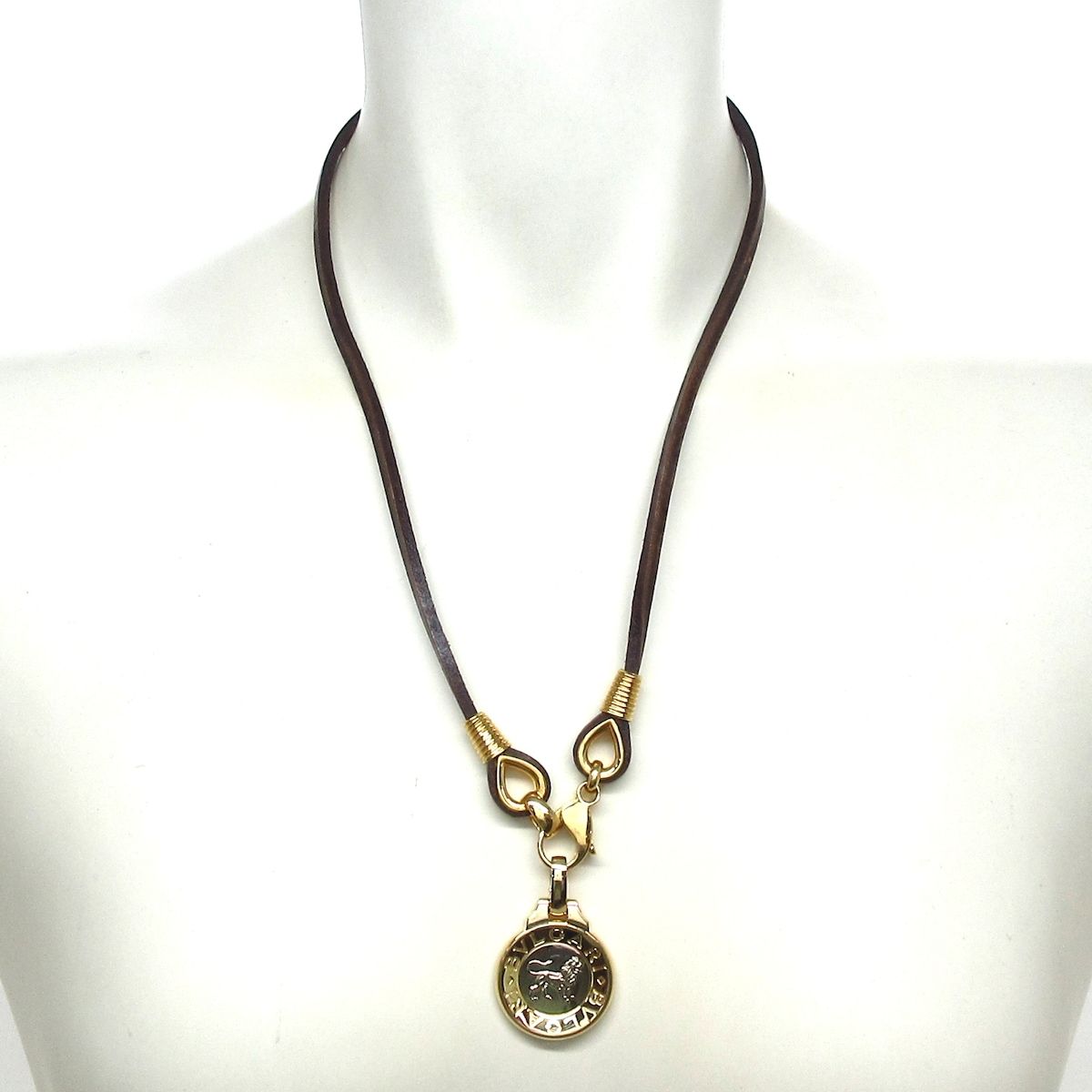 Bvlgari Choker Horoscope Leather 18k Yellow Gold 18k White Brown Constellation — view 2