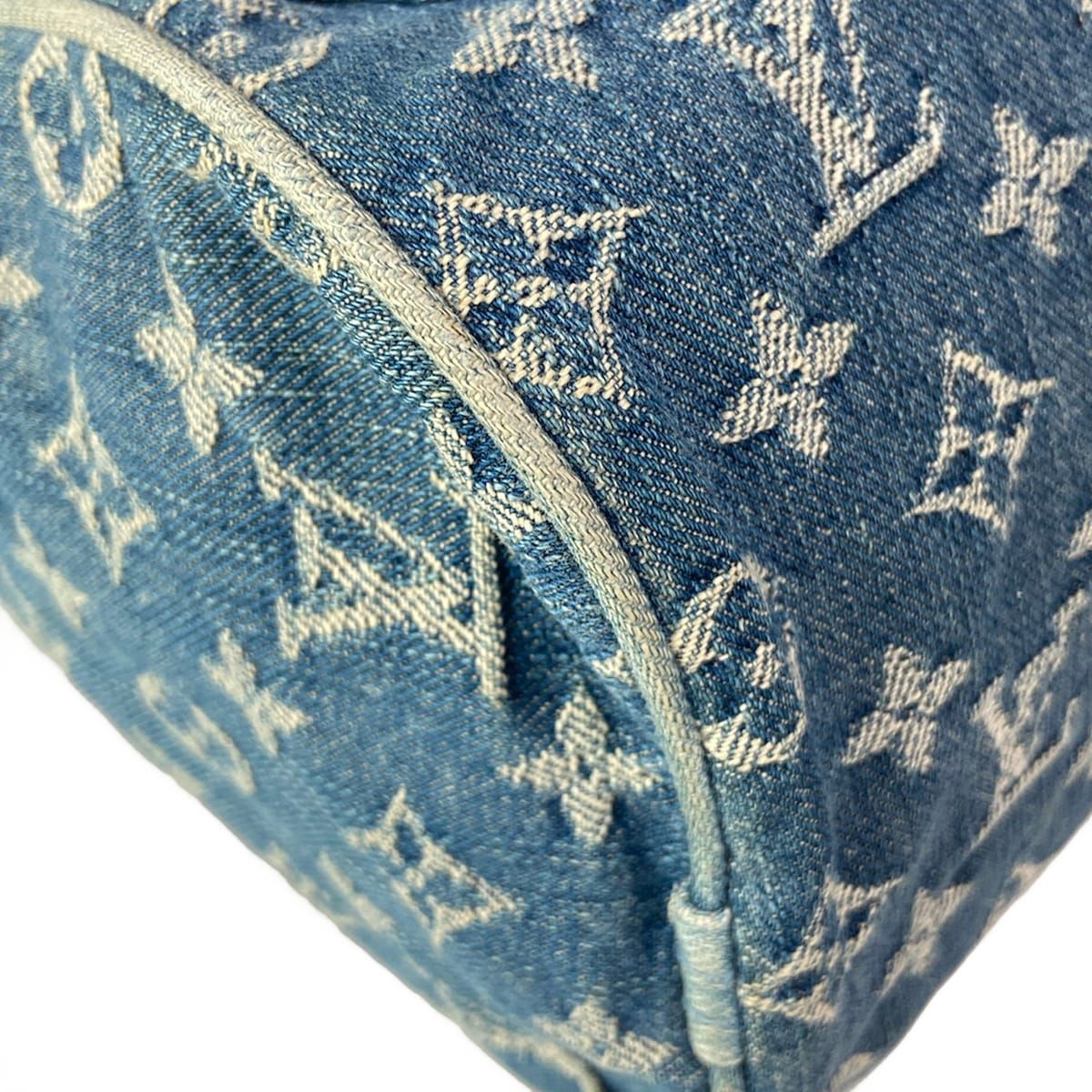 Louis Vuitton Handbag Monogram Denim Neo Speedy Blue Cotton — view 7