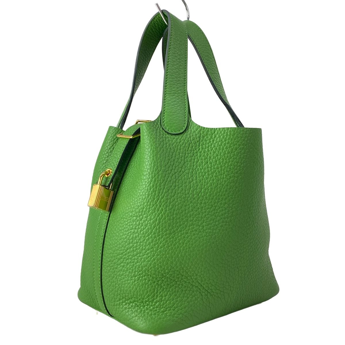 Hermes Handbag Picotin Lock PM Vert Yucca Gold