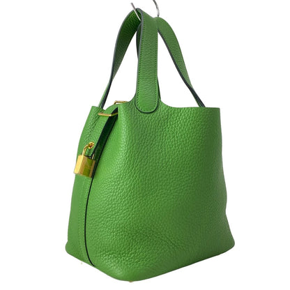 Hermes Handbag Picotin Lock PM Vert Yucca Gold