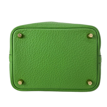 Hermes Handbag Picotin Lock PM Vert Yucca Gold — view 5